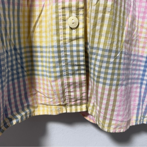 Vintage Timber Creek Pastel Plaid Short Sleeve Button Up Top Mens Size XL Spring - Picture 7 of 16